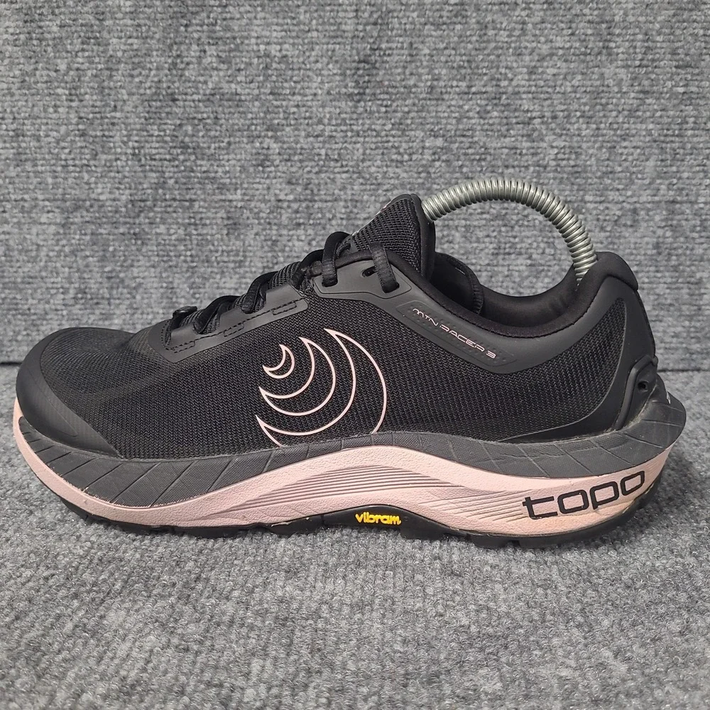 Topo Shoes Womens 9 MTN Racer 3 Black Pink Vibram Road Running Athletic